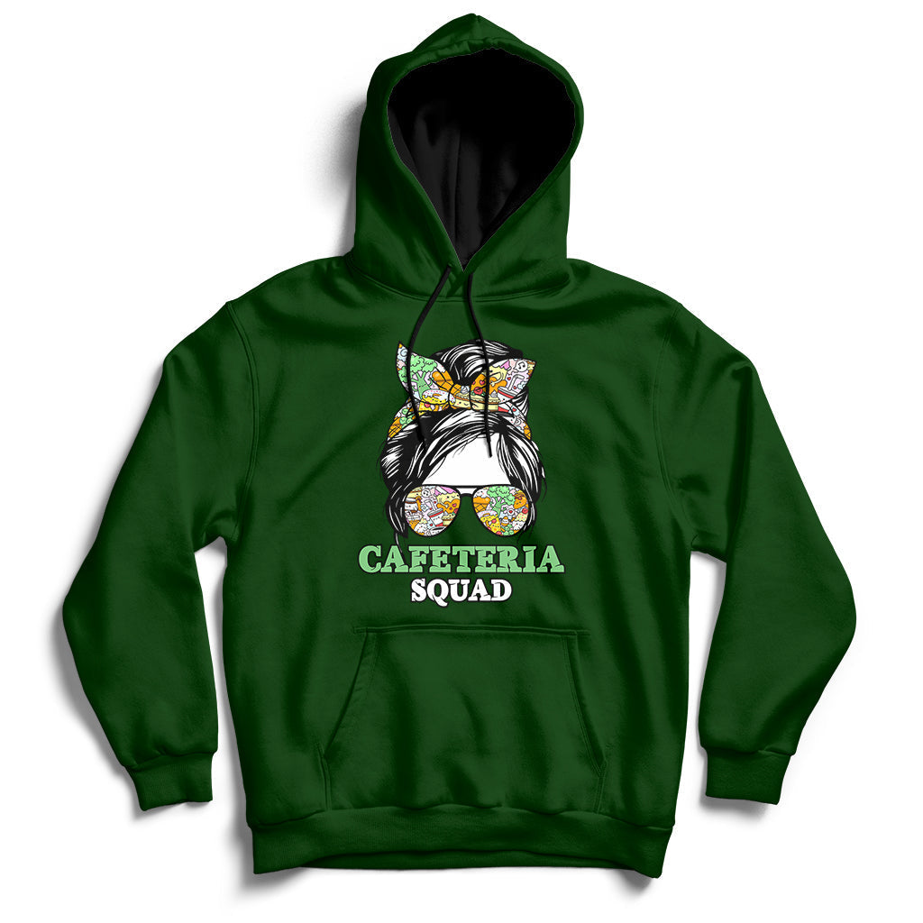 Cafeteria Squad Cafeteria Crew Lunch Lady Messy Bun Hoodie - Wonder Print Shop