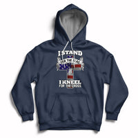I Stand For The Flag I Kneel For The Cross God Christian Hoodie - Wonder Print Shop