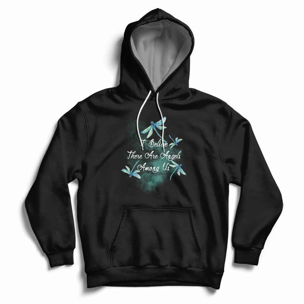 Dragonflies I Believe There Are Angels Among Us Heavenly Hoodie - Wonder Print Shop