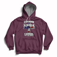 I Stand For The Flag I Kneel For The Cross God Christian Hoodie - Wonder Print Shop