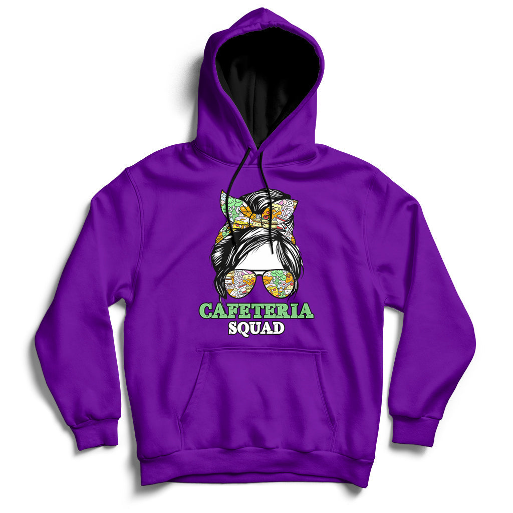 Cafeteria Squad Cafeteria Crew Lunch Lady Messy Bun Hoodie - Wonder Print Shop