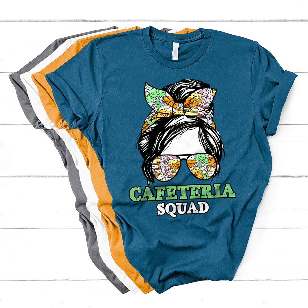 Cafeteria Squad Cafeteria Crew Lunch Lady Messy Bun T Shirt - Wonder Print Shop