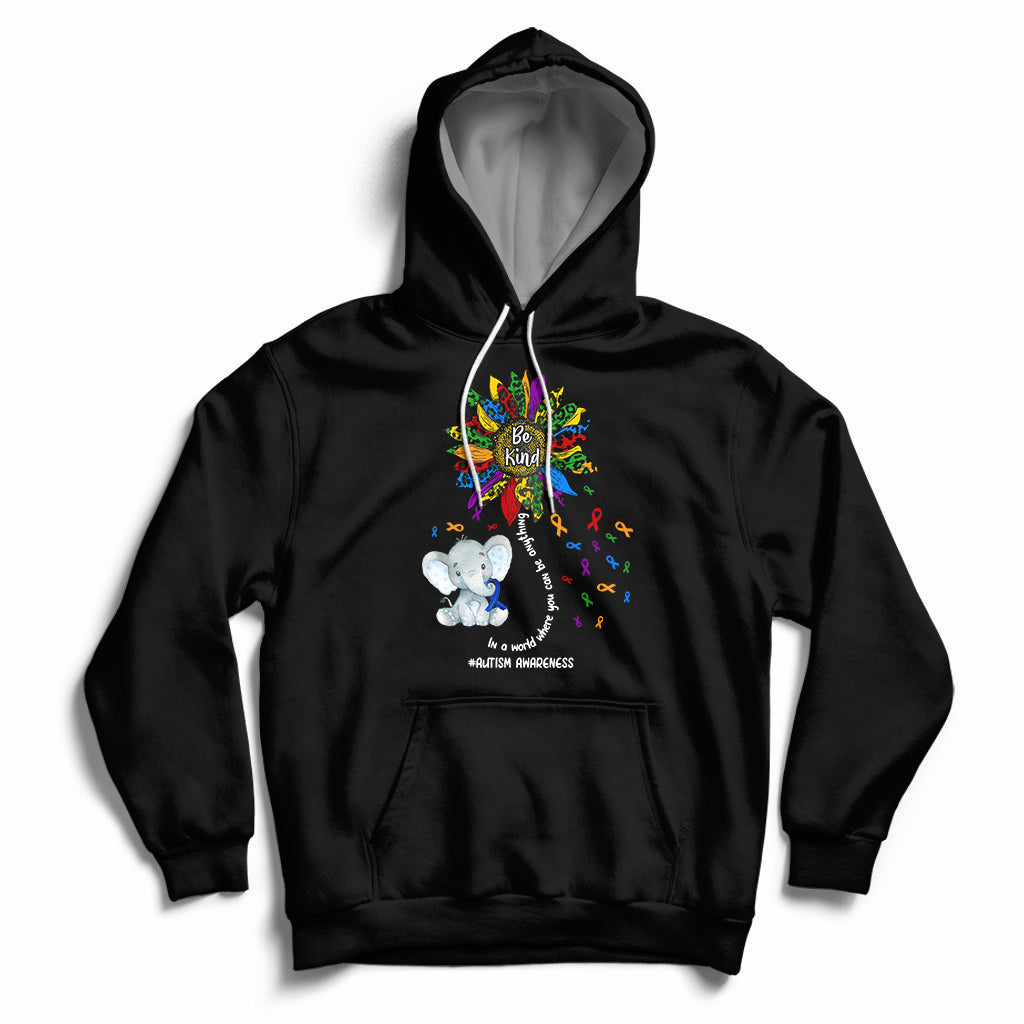 Elephant Autism Awareness Be Kind Puzzle Autistic Support Hoodie - Wonder Print Shop