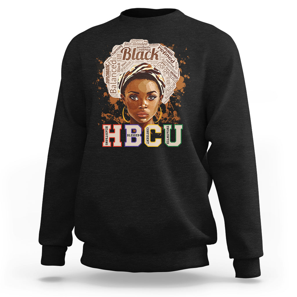HBCU Abbreviation Graduate Historical Black College Black Girl Magic Black Queen Sweatshirt - Wonder Print Shop