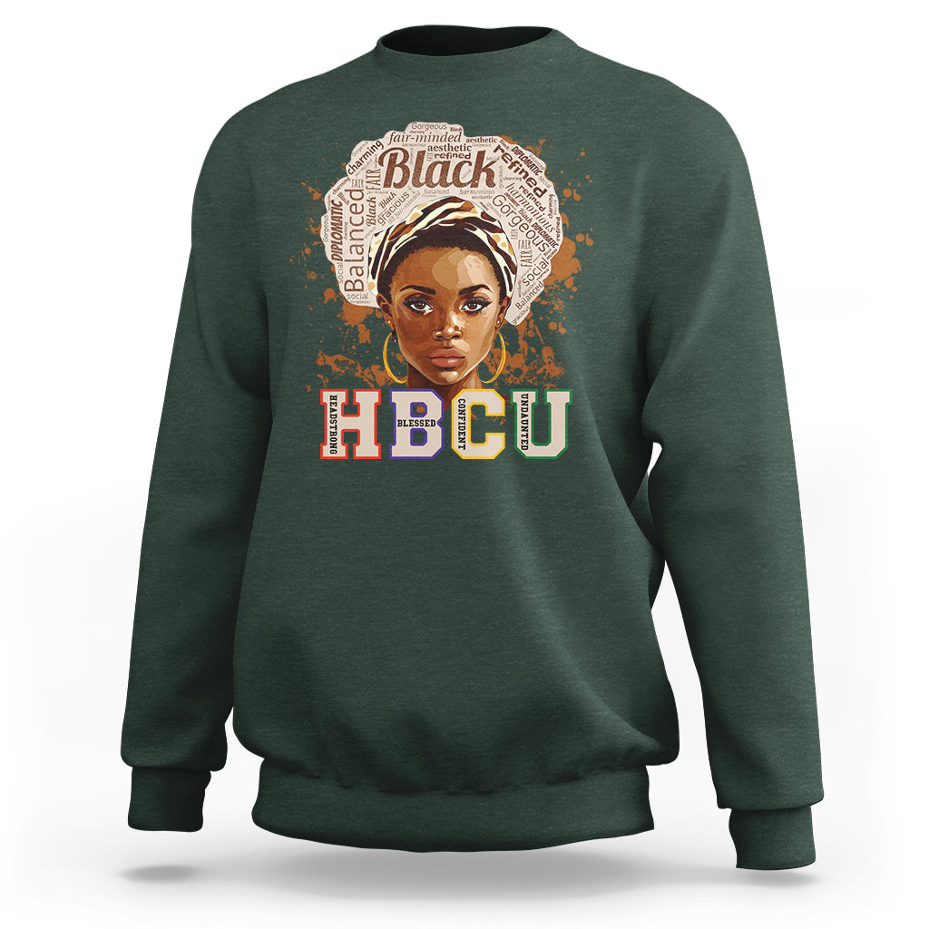 HBCU Abbreviation Graduate Historical Black College Black Girl Magic Black Queen Sweatshirt - Wonder Print Shop