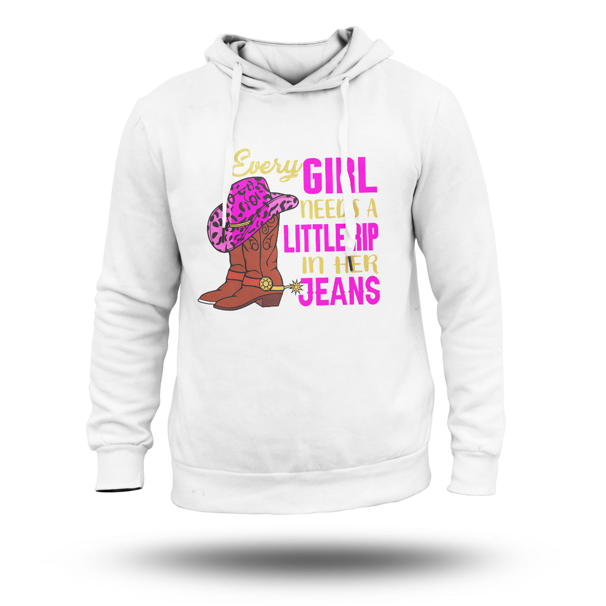 Every Girl Needs A Little Rip In Her Jeans, Cowboy Hoodie - Wonder Print Shop
