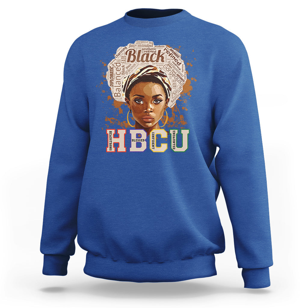 HBCU Abbreviation Graduate Historical Black College Black Girl Magic Black Queen Sweatshirt - Wonder Print Shop