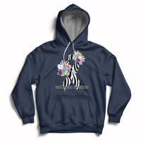 Rare Disease Awareness Rare Disease Day Floral Zebra Ribbon Hoodie - Wonder Print Shop