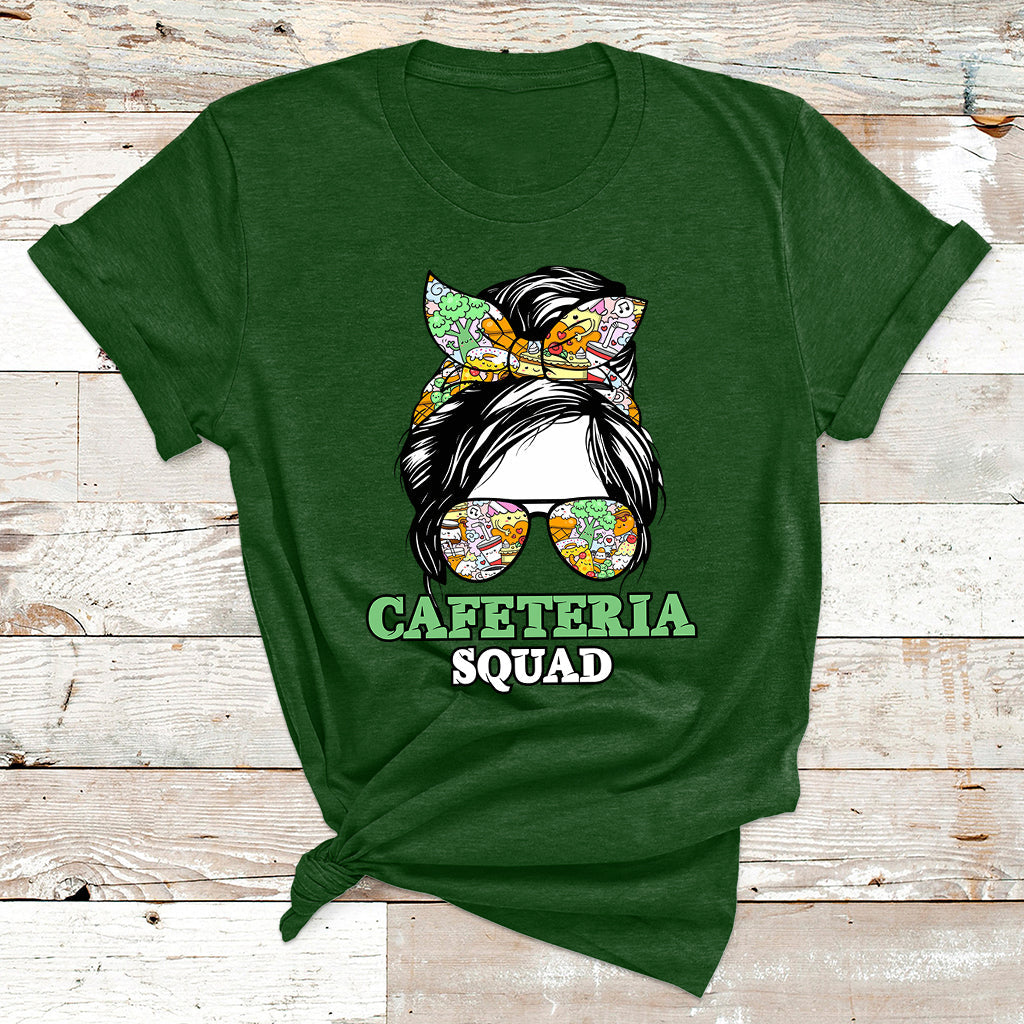 Cafeteria Squad Cafeteria Crew Lunch Lady Messy Bun T Shirt - Wonder Print Shop