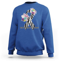 Rare Disease Awareness Rare Disease Day Floral Zebra Ribbon Sweatshirt - Wonder Print Shop