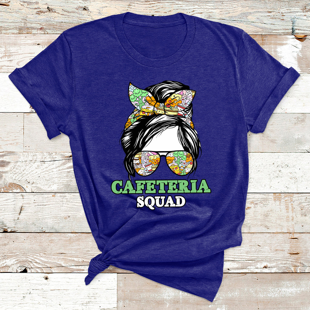 Cafeteria Squad Cafeteria Crew Lunch Lady Messy Bun T Shirt - Wonder Print Shop