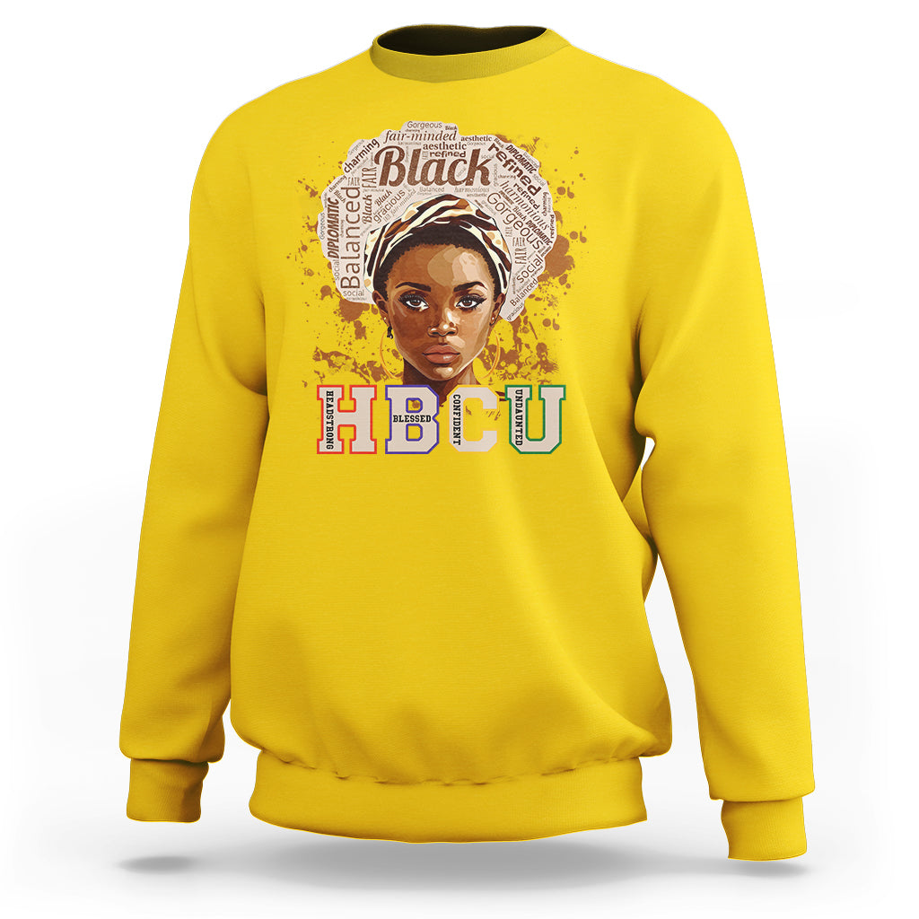 HBCU Abbreviation Graduate Historical Black College Black Girl Magic Black Queen Sweatshirt - Wonder Print Shop
