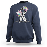 Rare Disease Awareness Rare Disease Day Floral Zebra Ribbon Sweatshirt - Wonder Print Shop