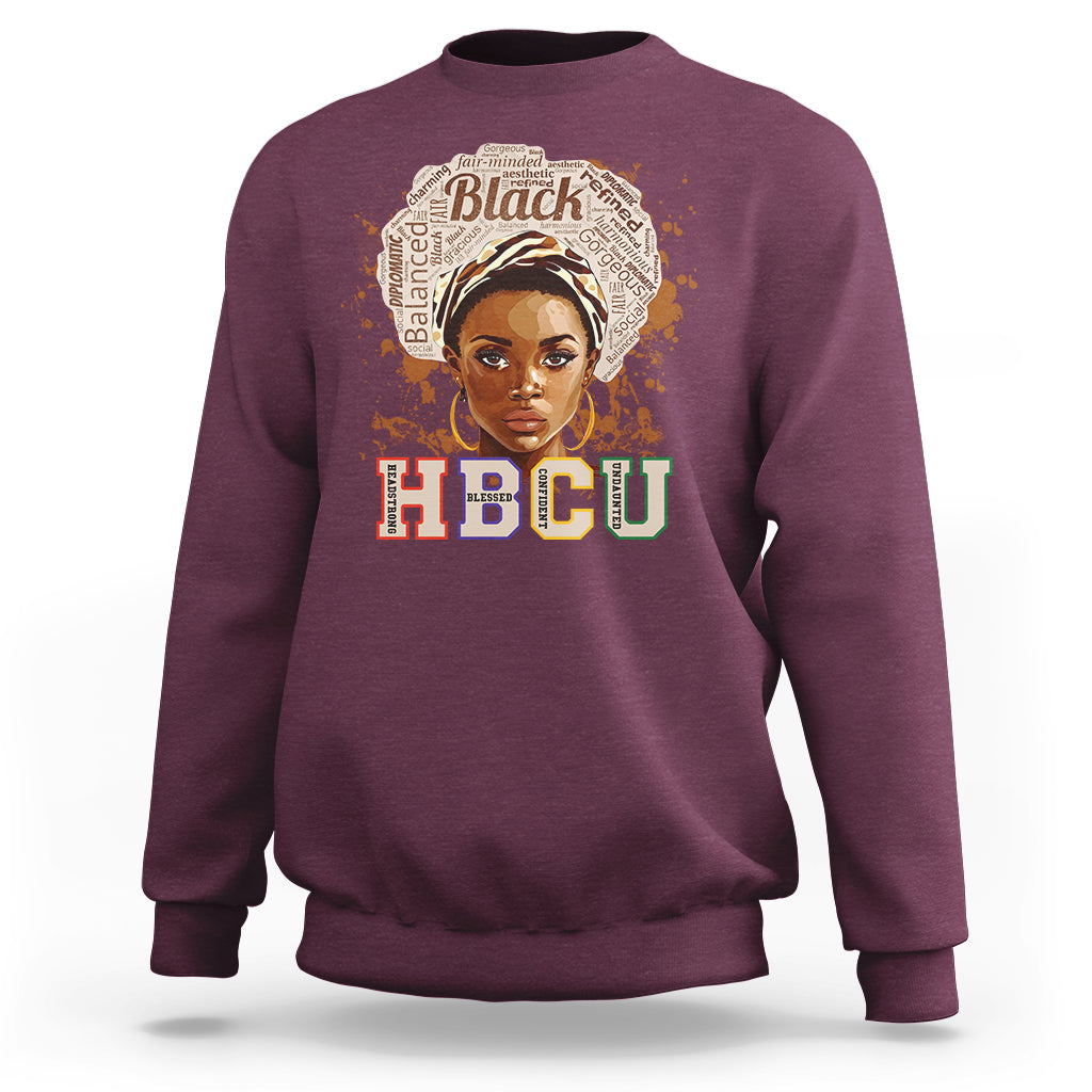HBCU Abbreviation Graduate Historical Black College Black Girl Magic Black Queen Sweatshirt - Wonder Print Shop