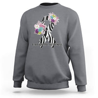 Rare Disease Awareness Rare Disease Day Floral Zebra Ribbon Sweatshirt - Wonder Print Shop