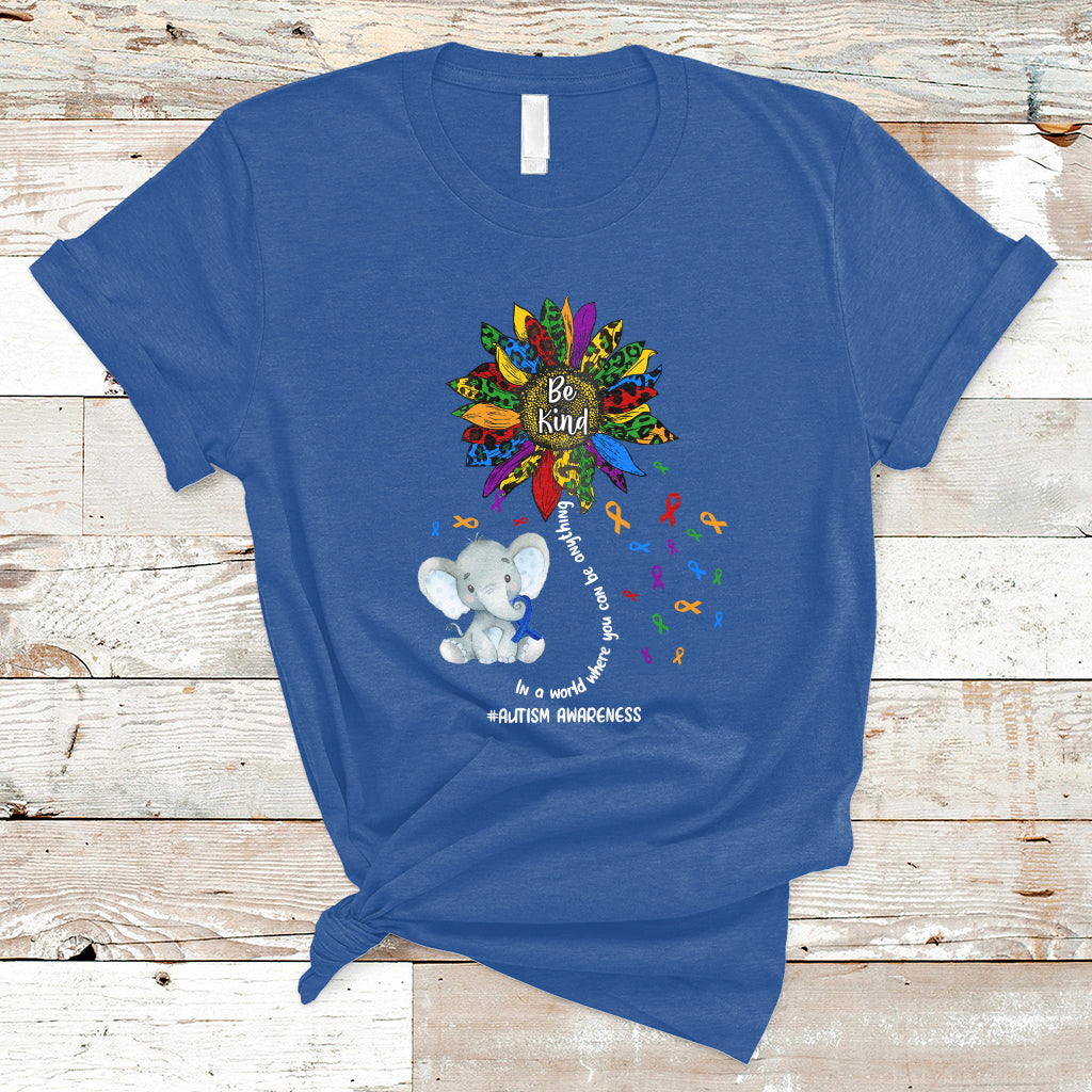 Elephant Autism Awareness Be Kind Puzzle Autistic Support T Shirt - Wonder Print Shop