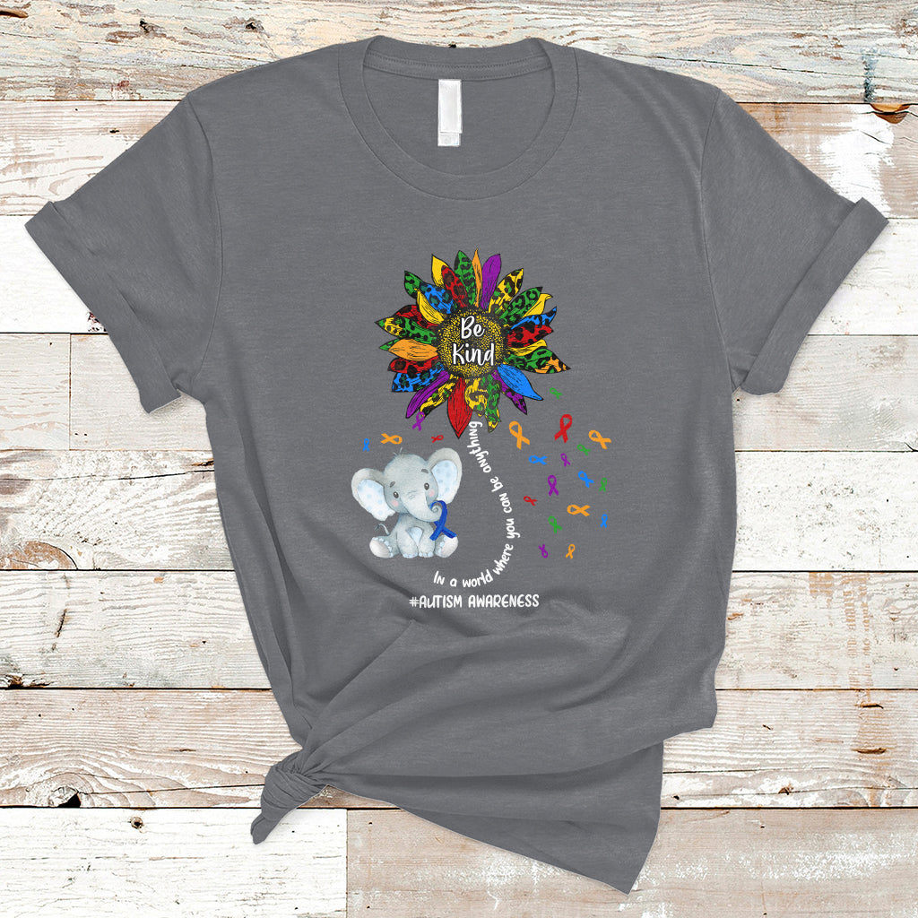 Elephant Autism Awareness Be Kind Puzzle Autistic Support T Shirt - Wonder Print Shop