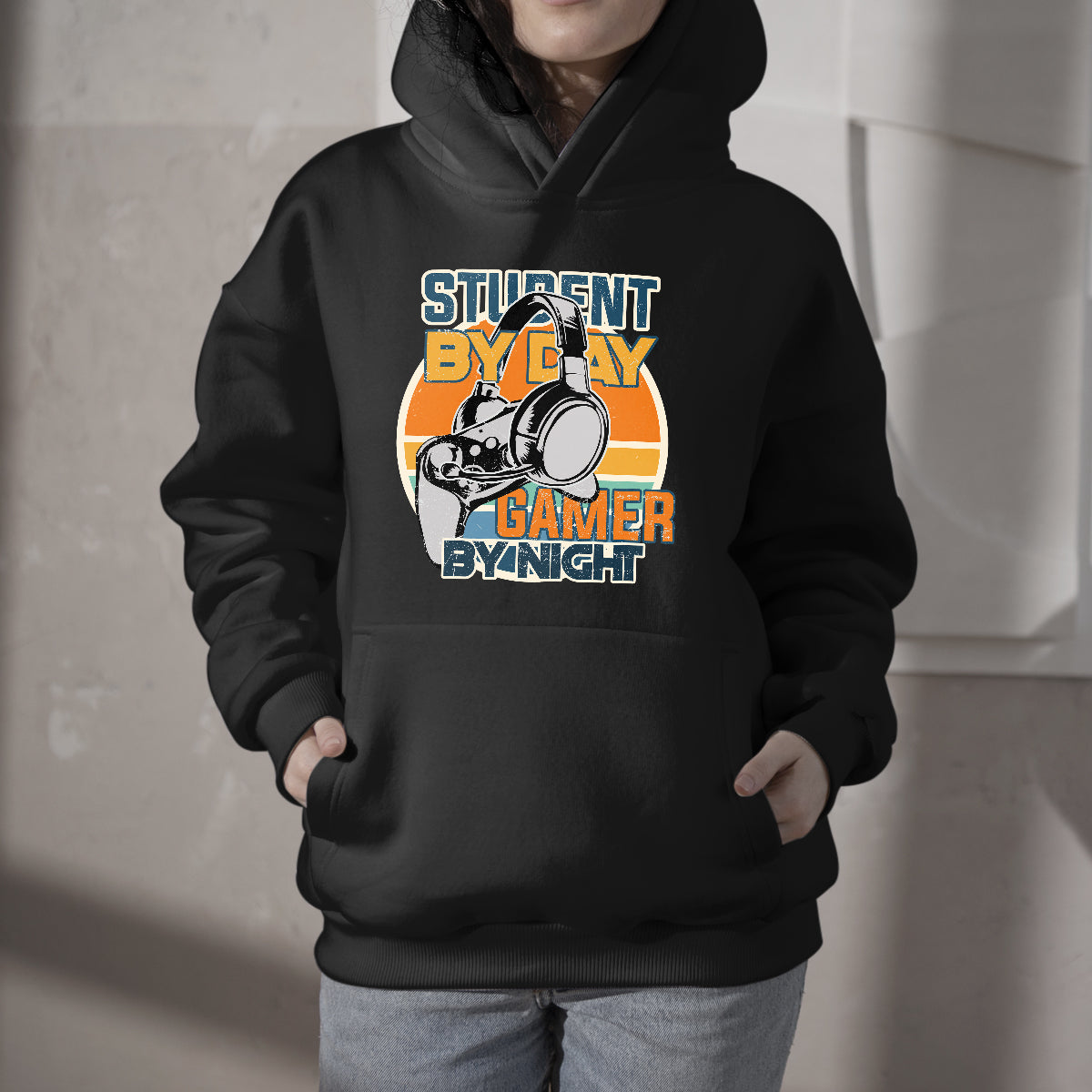 Student By Day Gamer By Night Meme for Gamers, Gamer Hoodie - Wonder Print Shop