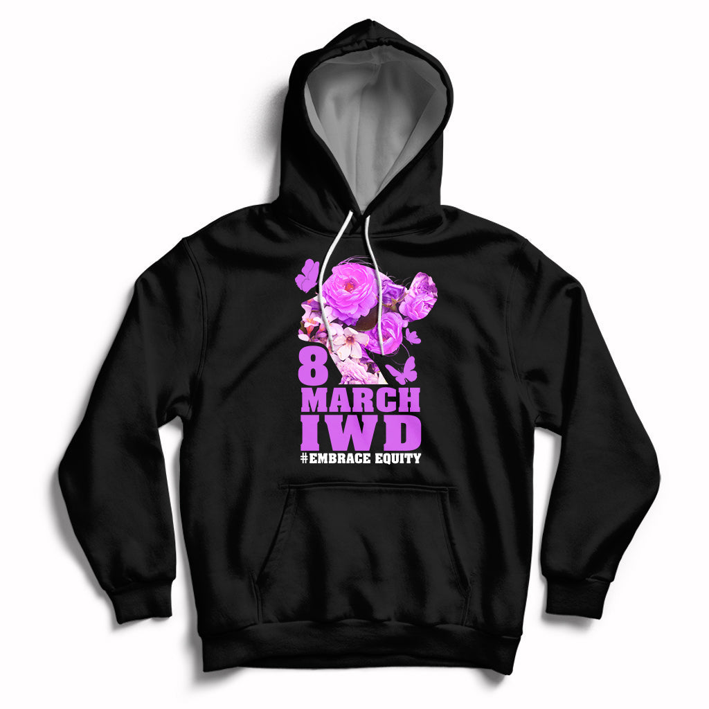 International Women's Day IWD MArch 8th Embrace Equity Equal Rights Hoodie - Wonder Print Shop