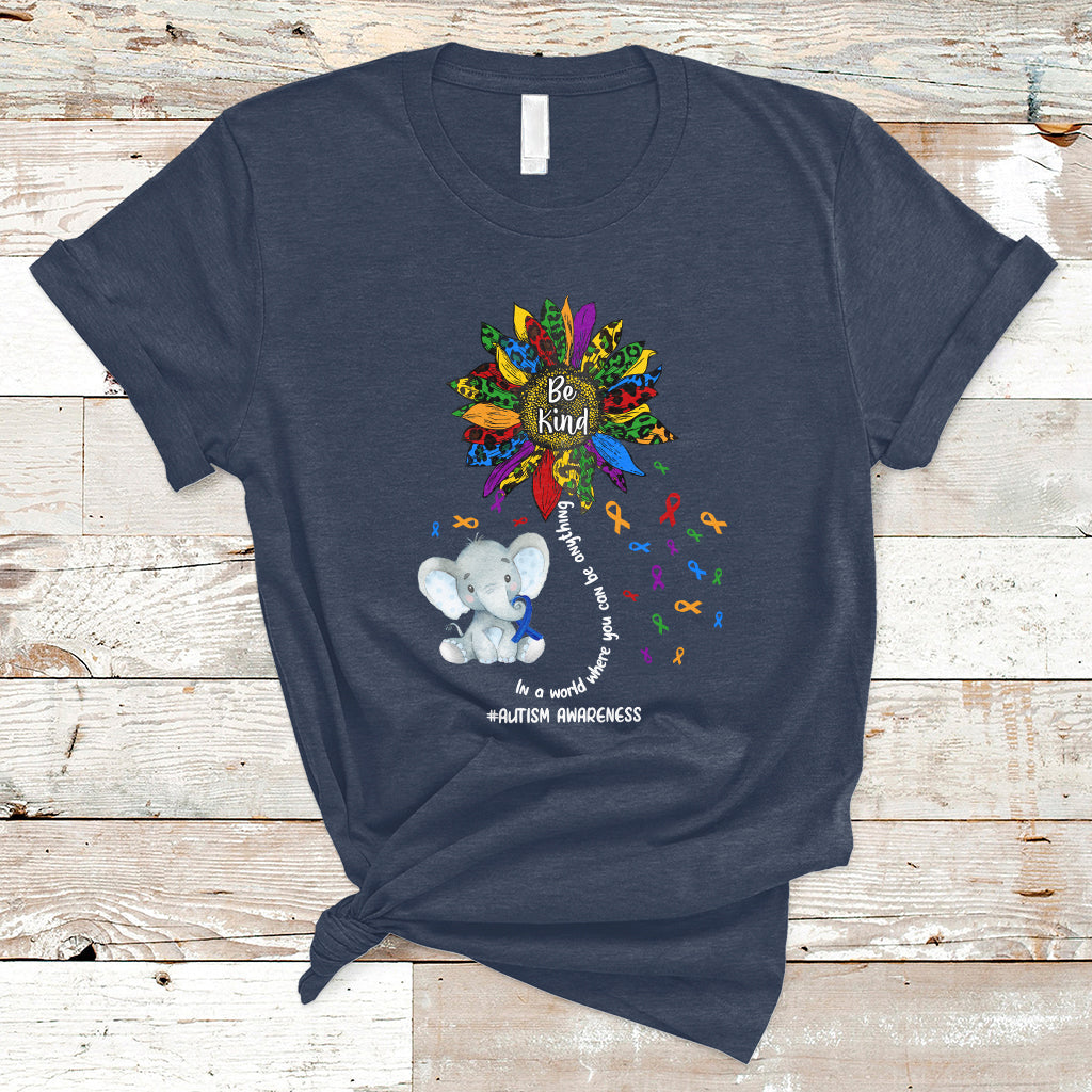 Elephant Autism Awareness Be Kind Puzzle Autistic Support T Shirt - Wonder Print Shop