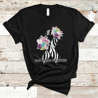 Rare Disease Awareness Rare Disease Day Floral Zebra Ribbon T Shirt - Wonder Print Shop