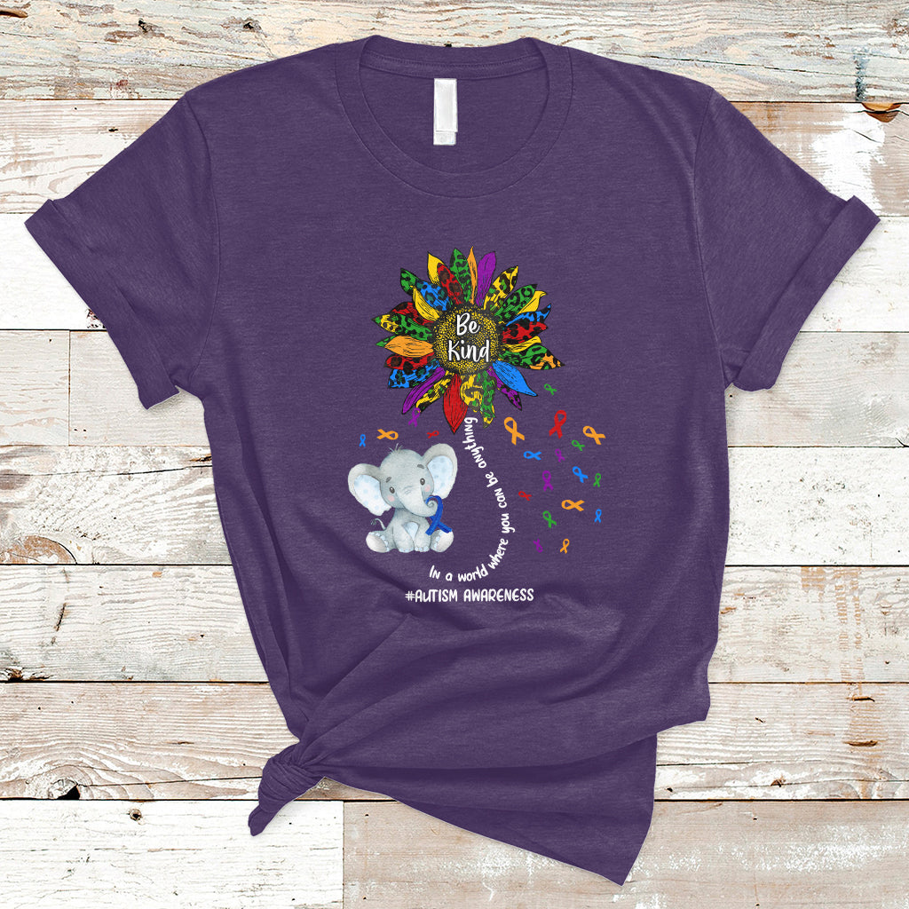 Elephant Autism Awareness Be Kind Puzzle Autistic Support T Shirt - Wonder Print Shop