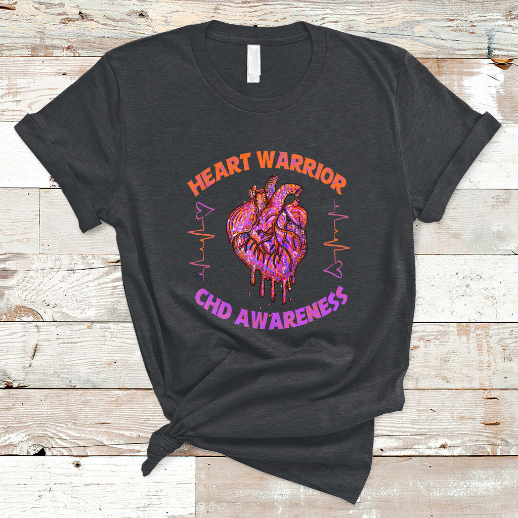 Best Heart Warrior CHD Awareness Brave Strong Resilient T-Shirt - Wonder Print Shop
