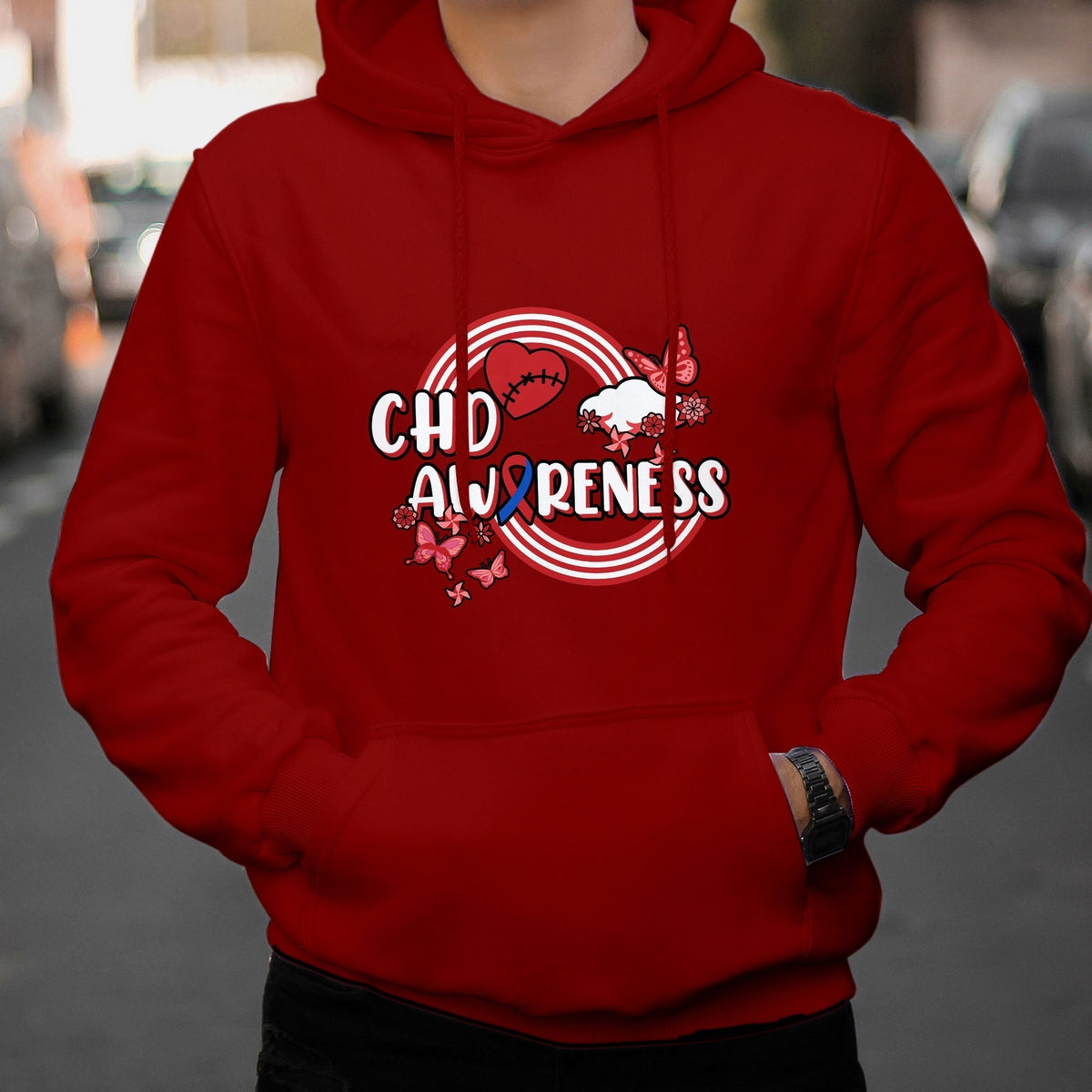 Rainbow CHD Congenital Heart Defect Awareness Heart Disease Hoodie - Wonder Print Shop