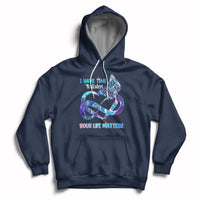 Navy suicide prevention hoodie with front heart-and-infinity graphic, hood and pouch pocket