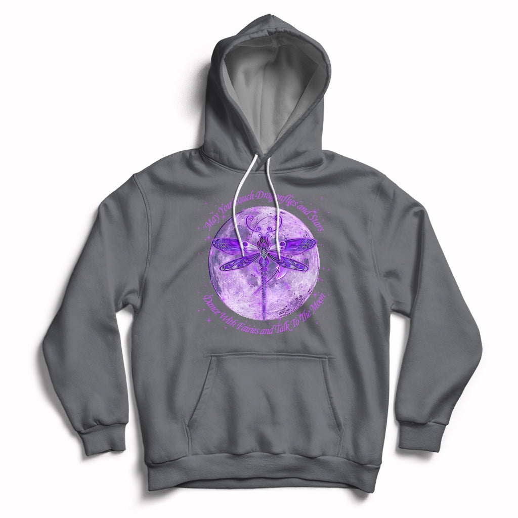May You Touch Dragonflies And Stars Dance With Fairies Moon Hoodie - Wonder Print Shop