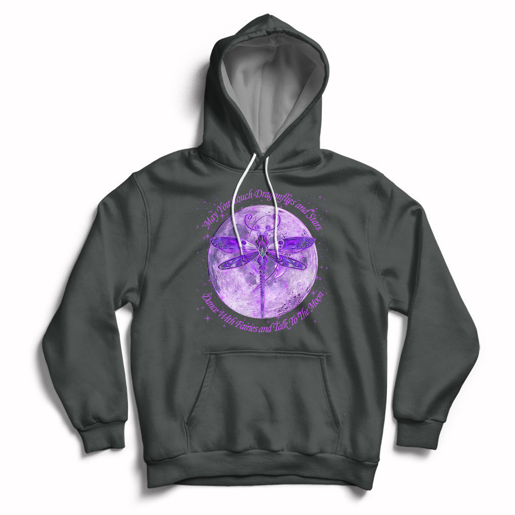May You Touch Dragonflies And Stars Dance With Fairies Moon Hoodie - Wonder Print Shop