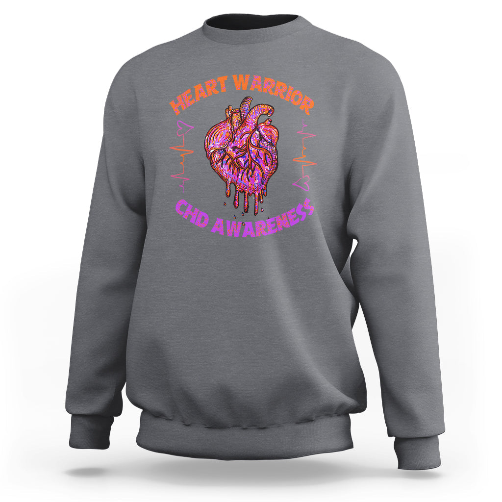 Best Heart Warrior CHD Awareness Brave Strong Resilient Sweatshirt - Wonder Print Shop