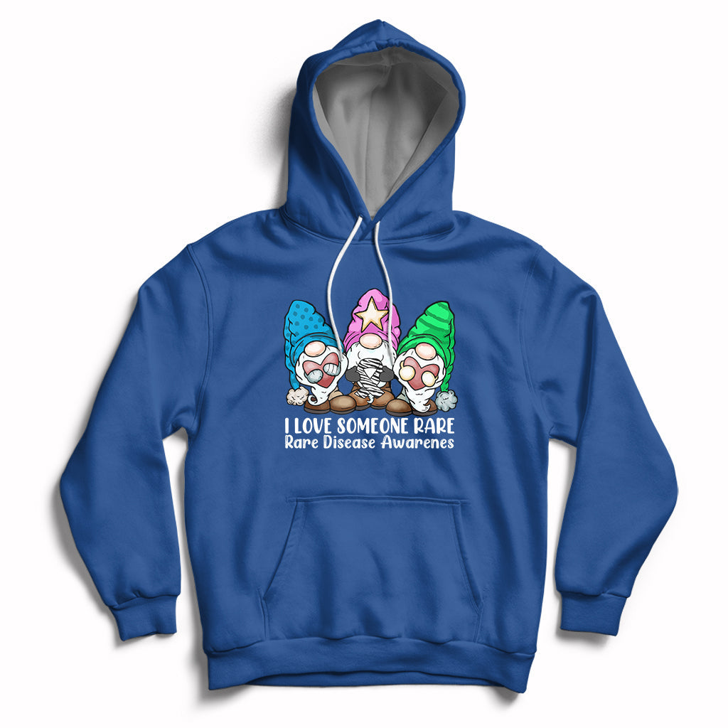 Royal blue pullover hoodie with zebra-themed cartoon graphic and awareness text on chest
