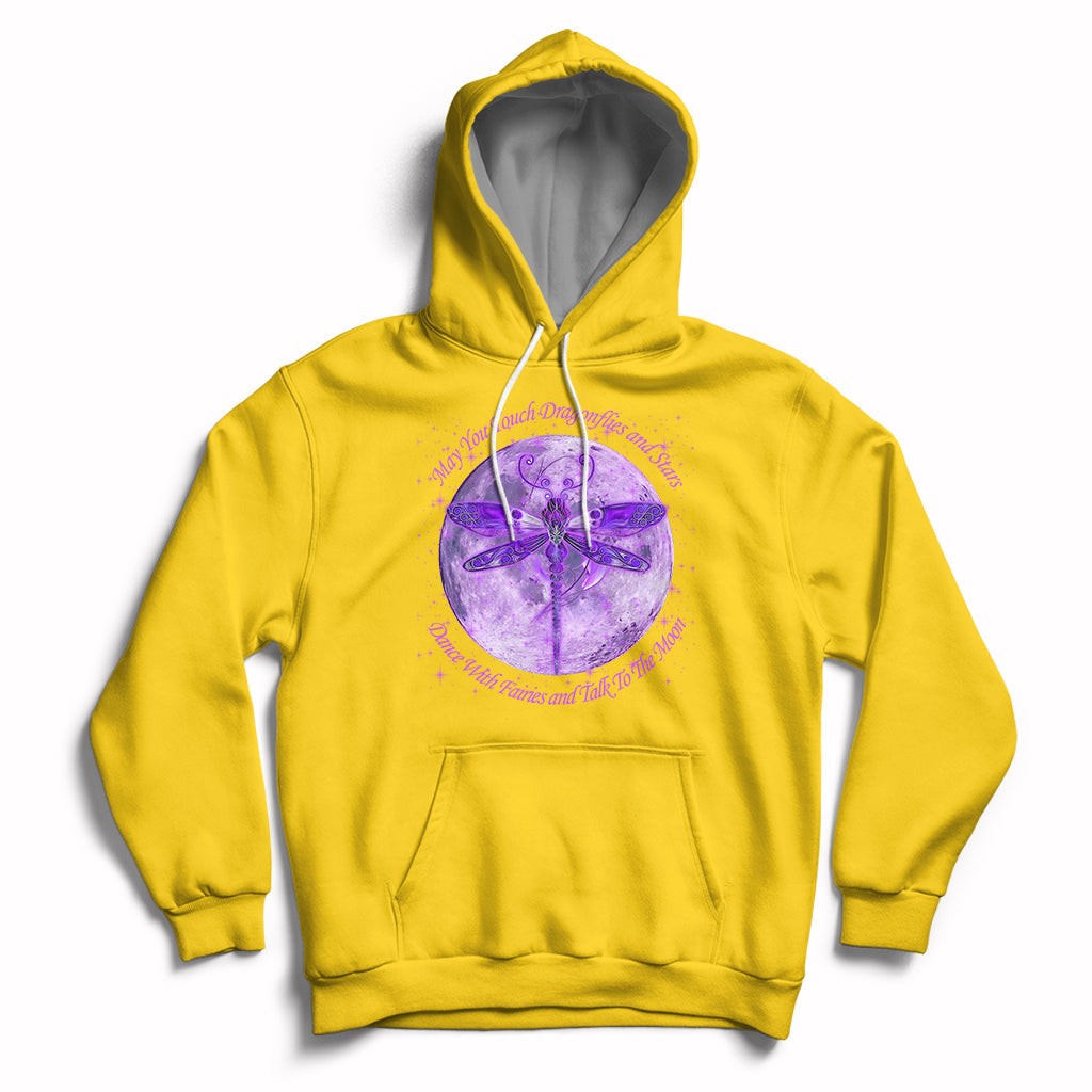 May You Touch Dragonflies And Stars Dance With Fairies Moon Hoodie - Wonder Print Shop