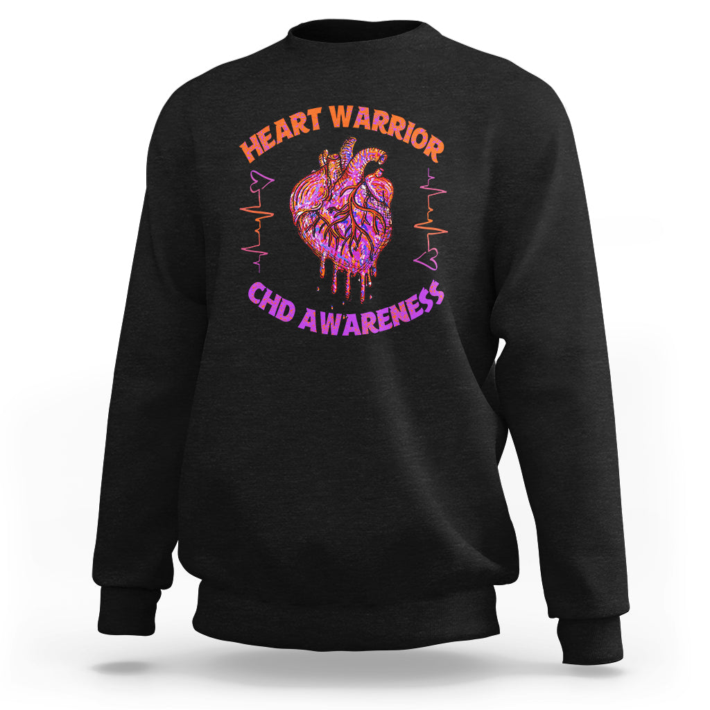 Best Heart Warrior CHD Awareness Brave Strong Resilient Sweatshirt - Wonder Print Shop