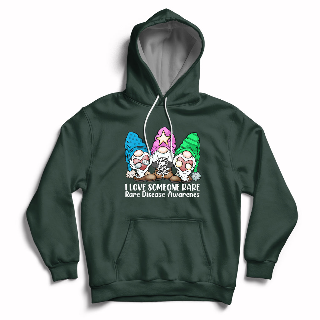Forest green pullover hoodie with zebra-themed cartoon graphic and awareness text on chest
