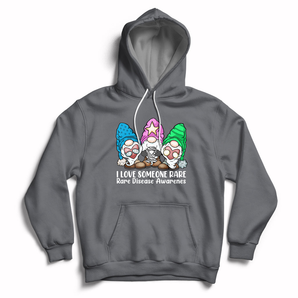 Charcoal pullover hoodie with zebra-themed cartoon graphic and awareness text on chest