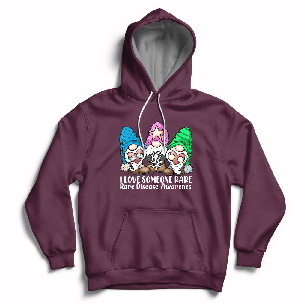 Maroon pullover hoodie with zebra-themed cartoon graphic and awareness text on chest