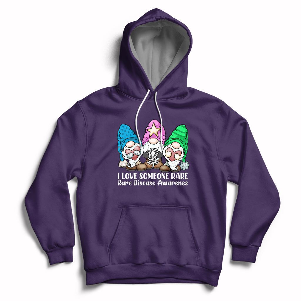 Purple pullover hoodie with zebra-themed cartoon graphic and awareness text on chest