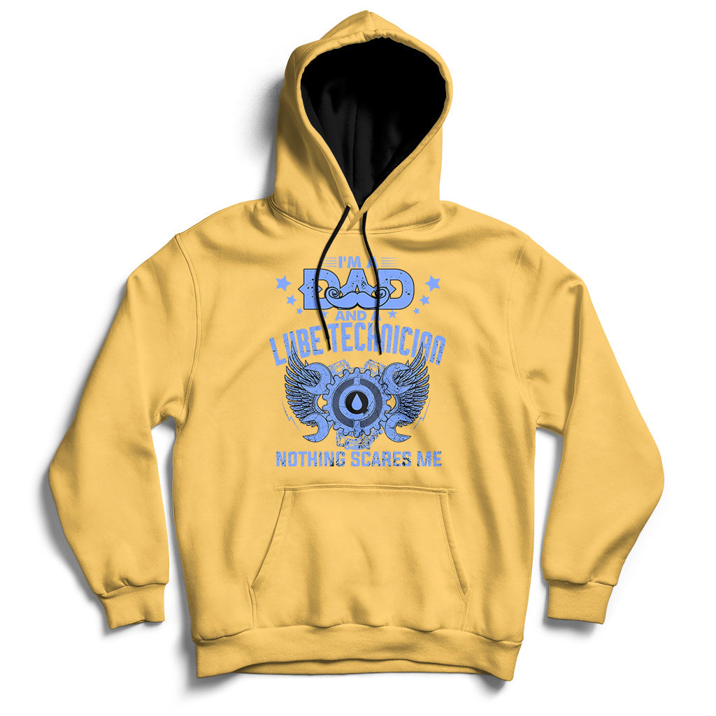 Daisy yellow hoodie with front graphic and text "NOTHING SCARES ME"
