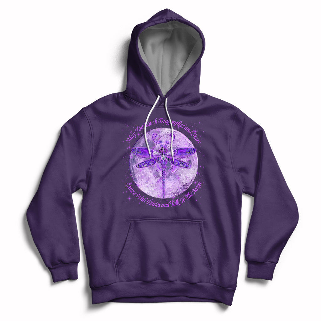 May You Touch Dragonflies And Stars Dance With Fairies Moon Hoodie - Wonder Print Shop