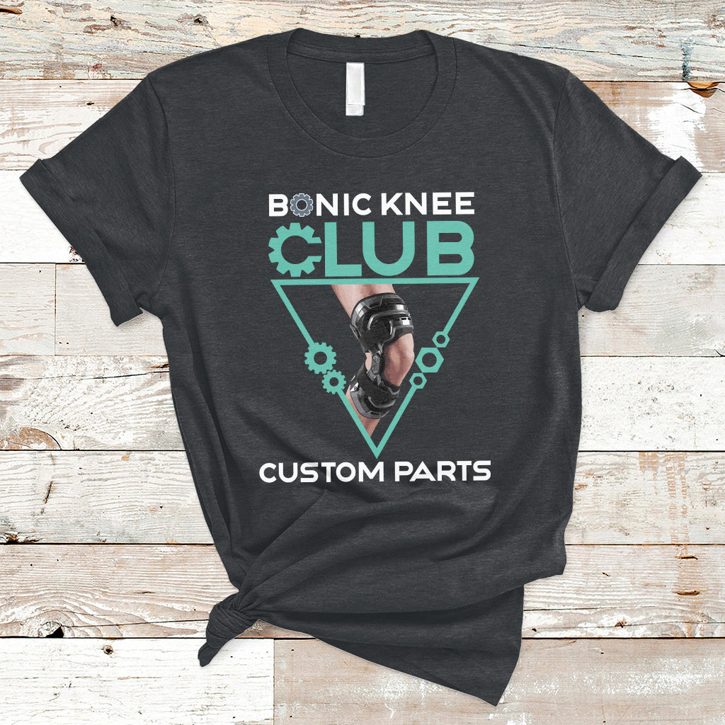 Bionic Knee Club Custom Parts Knee Replacement Mens Womens T-Shirt - Wonder Print Shop