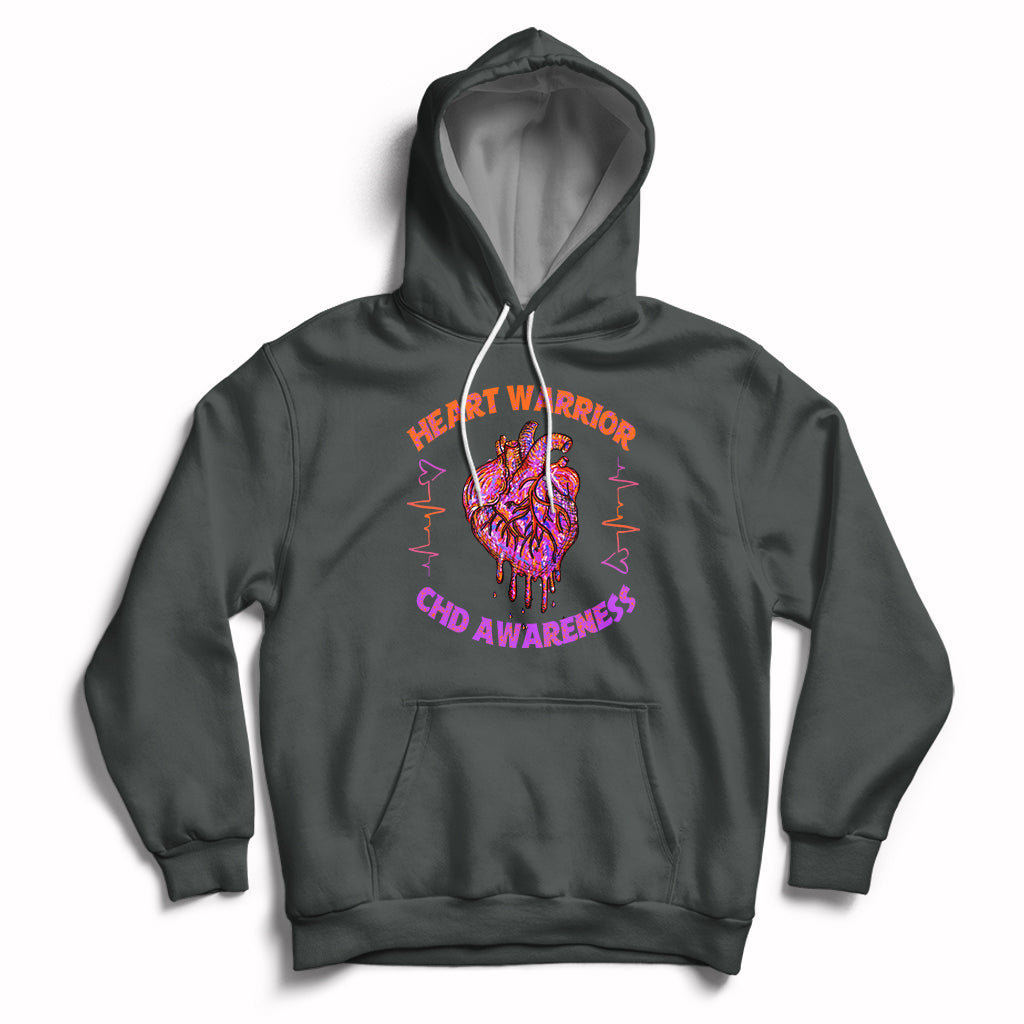 Best Heart Warrior CHD Awareness Brave Strong Resilient Hoodie - Wonder Print Shop