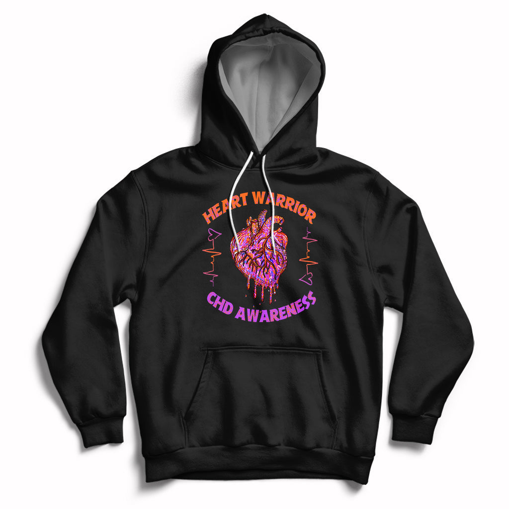 Best Heart Warrior CHD Awareness Brave Strong Resilient Hoodie - Wonder Print Shop