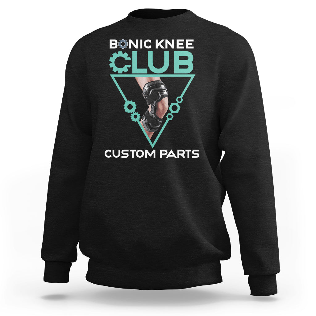 Bionic Knee Club Custom Parts Knee Replacement Mens Womens Sweatshirt - Wonder Print Shop