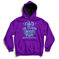 Purple hoodie with front graphic and text "NOTHING SCARES ME"