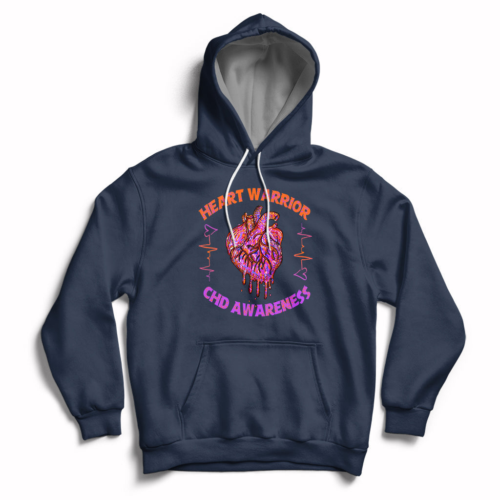 Best Heart Warrior CHD Awareness Brave Strong Resilient Hoodie - Wonder Print Shop