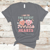 I Care For Cutest Little Hearts Retro Valentines For Nurse T Shirt - Wonder Print Shop