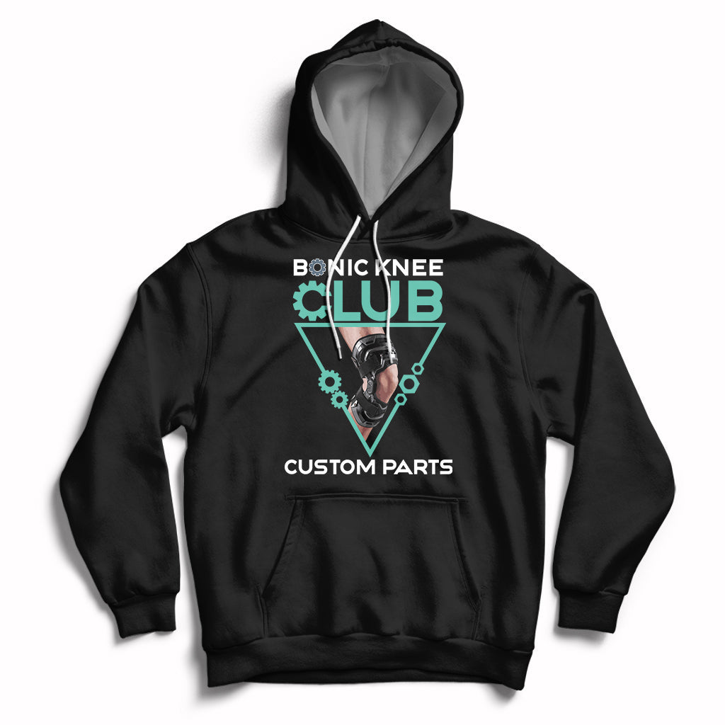 Bionic Knee Club Custom Parts Knee Replacement Mens Womens Hoodie - Wonder Print Shop