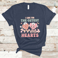 I Care For Cutest Little Hearts Retro Valentines For Nurse T Shirt - Wonder Print Shop